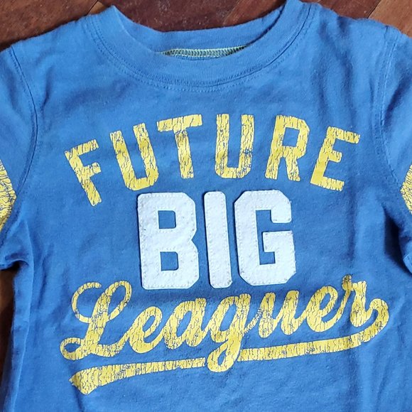 Carter's Blue/Yellow "Future Big Leaguer" T-Shirt Size 2T - Picture 2 of 9
